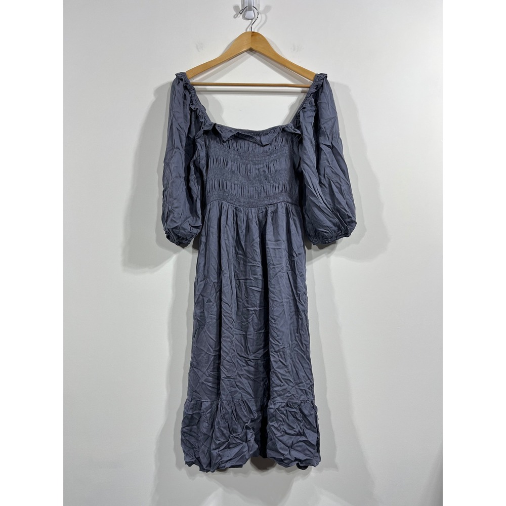 Mittoshop Milkmaid Smocked Renfair Boho Midi Dress Small Cottagecore Romantic